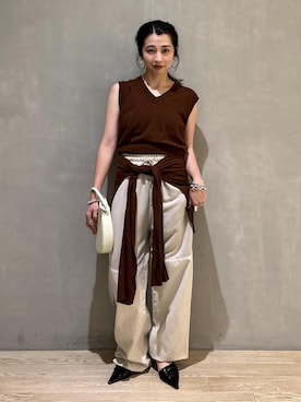 「アイテム（ニット/セーター）」を使った、SAKIさん（レディース・154cm・30代）の夏コーディネート