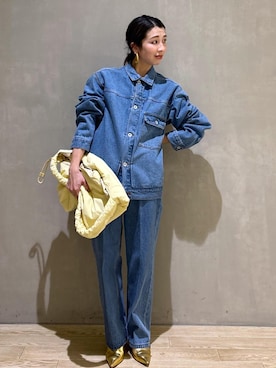 「アイテム（デニムジャケット）」を使った、SAKIさん（レディース・154cm・30代）の冬コーディネート