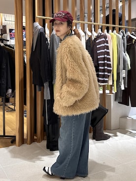 「アイテム（つなぎ/オールインワン）」を使った、SAKIさん（レディース・154cm）の秋コーディネート