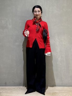 「アイテム（スラックス）」を使った、SAKIさん（レディース・154cm）の冬コーディネート