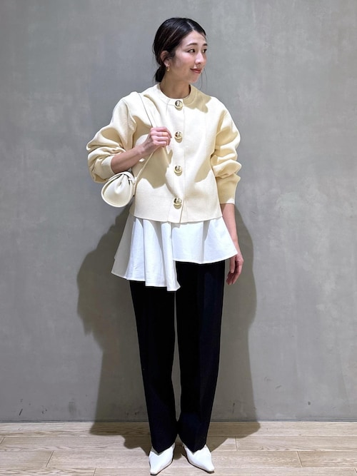 美品✨　アダムエロペ　フリルペプラムロングスリーブカットソー　ブラック ADAM ET ROPE' tシャツ 「WEB限定」・「オケージョン」フリル