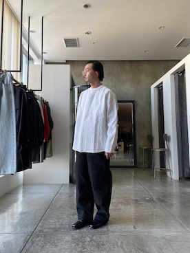 「SEEALL（シーオール）のアイテム（シャツ/ブラウス）」を使った、yukihigashiuraさん（メンズ・173cm）の冬コーディネート