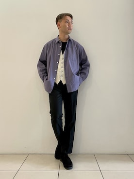 「URBAN RESEARCH（アーバンリサーチ）のアイテム（スラックス）」を使った、yukihigashiuraさん（メンズ・173cm）の夏コーディネート