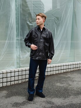 「Wrangler（ラングラー）のアイテム（その他アウター）」を使った、yukihigashiuraさん（メンズ・173cm）の秋コーディネート
