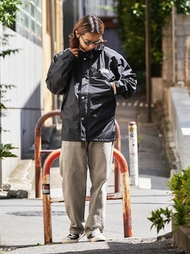 「アウターコーデ」｜「アイテム（ナイロンジャケット）」を使った、PUBLUXさん（メンズ・174cm）の冬コーディネート