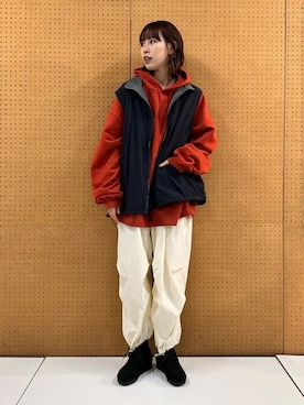 「ベストコーデ」｜「アイテム（パーカー）」を使った、PUBLUXさん（レディース・166cm）の冬コーディネート