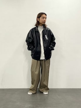 「MLB（メジャーリーグベースボール）のアイテム」を使った、PUBLUXさん（メンズ・174cm）の冬コーディネート