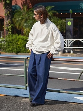 「PUBLUX（パブリュクス）のアイテム（パンツ）」を使った、PUBLUXさん（メンズ・174cm）の冬コーディネート