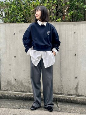 「PUBLUX（パブリュクス）のアイテム（スウェット）」を使った、PUBLUXさん（レディース・164cm）の冬コーディネート