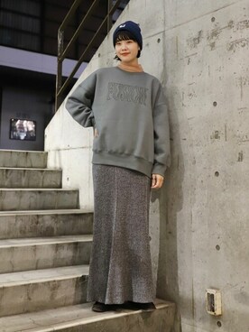 「PUBLUX（パブリュクス）のアイテム（スウェット）」を使った、PUBLUXさん（レディース・168cm）の冬コーディネート