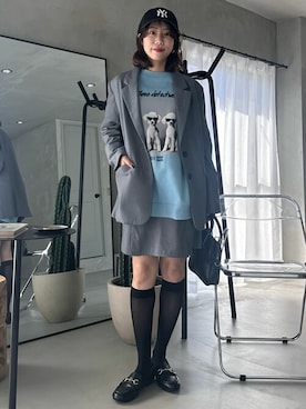 「PUBLUX（パブリュクス）のアイテム（テーラードジャケット）」を使った、PUBLUXさん（レディース・155cm）の冬コーディネート