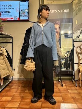 「PUBLUX（パブリュクス）のアイテム（パンツ）」を使った、PUBLUXさん（レディース・158cm）の冬コーディネート