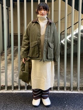 「PUBLUX（パブリュクス）のアイテム（ワンピース）」を使った、PUBLUXさん（レディース・167cm）の冬コーディネート