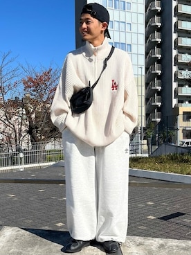 「MLB（メジャーリーグベースボール）のアイテム」を使った、PUBLUXさん（メンズ・161cm）の冬コーディネート