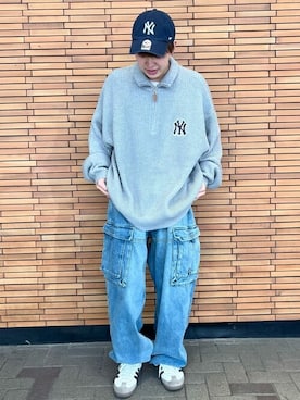 「MLB（メジャーリーグベースボール）のアイテム」を使った、PUBLUXさん（メンズ・171cm）の冬コーディネート