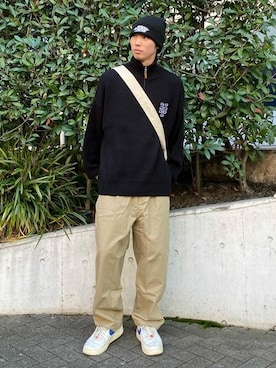 「MLB（メジャーリーグベースボール）のアイテム」を使った、PUBLUXさん（メンズ・179cm）の冬コーディネート