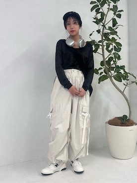 「PUBLUX（パブリュクス）のアイテム（パンツ）」を使った、PUBLUXさん（レディース・157cm）の春コーディネート
