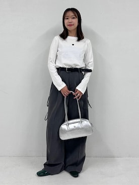 「PUBLUX（パブリュクス）のアイテム（パンツ）」を使った、PUBLUXさん（レディース・157cm）の秋コーディネート