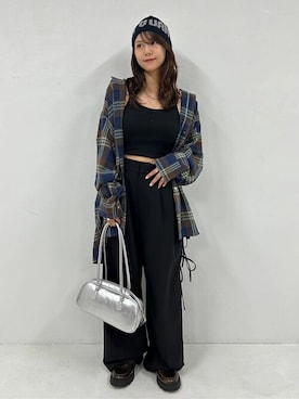 「PUBLUX（パブリュクス）のアイテム（パンツ）」を使った、PUBLUXさん（レディース・155cm）の秋コーディネート