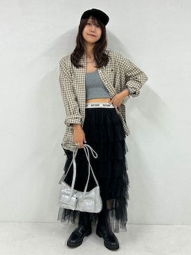 「PUBLUX（パブリュクス）のアイテム（キャップ）」を使った、PUBLUXさん（レディース・155cm）の秋コーディネート