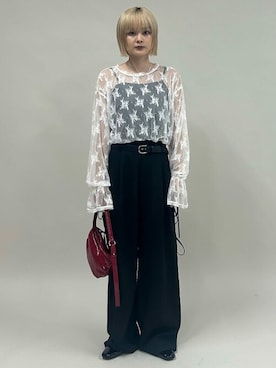 「PUBLUX（パブリュクス）のアイテム（パンツ）」を使った、PUBLUXさん（レディース・153cm）の秋コーディネート