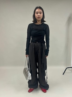 「PUBLUX（パブリュクス）のアイテム（パンツ）」を使った、PUBLUXさん（レディース・158cm）の秋コーディネート