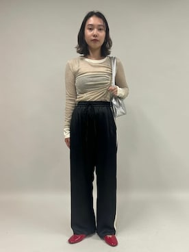 「PUBLUX（パブリュクス）のアイテム（パンツ）」を使った、PUBLUXさん（レディース・158cm）の秋コーディネート