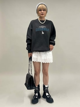 「PUBLUX（パブリュクス）のアイテム（スウェット）」を使った、PUBLUXさん（レディース・153cm）の秋コーディネート