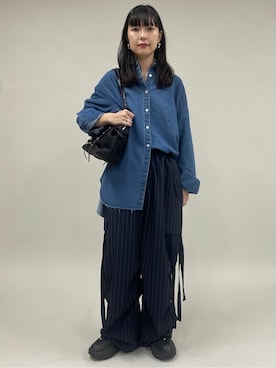 「PUBLUX（パブリュクス）のアイテム（パンツ）」を使った、PUBLUXさん（レディース・165cm）の秋コーディネート