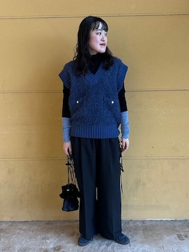 「PUBLUX（パブリュクス）のアイテム（パンツ）」を使った、PUBLUXさん（レディース・169cm）の秋コーディネート