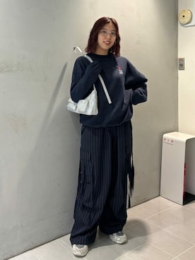 「PUBLUX（パブリュクス）のアイテム（パンツ）」を使った、PUBLUXさん（レディース・160cm）の秋コーディネート