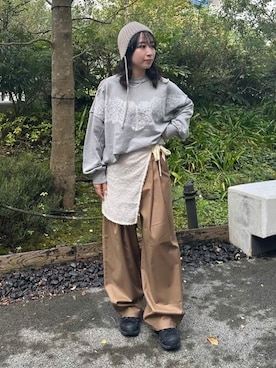 「PUBLUX（パブリュクス）のアイテム（スウェット）」を使った、PUBLUXさん（レディース・157cm）の秋コーディネート