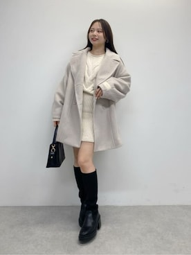 Chico（チコ）の「【2サイズ展開】シャギーダブルミドル丈コート
