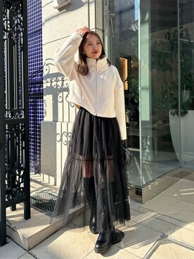 「Chico（チコ）のアイテム（ブルゾン）」を使った、Chicoさん（レディース・154cm）の冬コーディネート