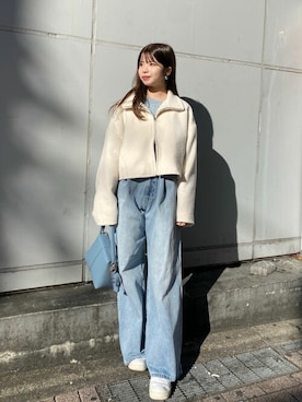 「Chico（チコ）のアイテム（ブルゾン）」を使った、Chicoさん（レディース・153cm）の冬コーディネート