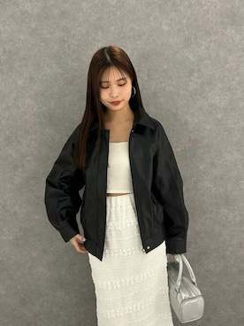 「Chico（チコ）のアイテム（ブルゾン）」を使った、Chicoさん（レディース・160cm）の春コーディネート