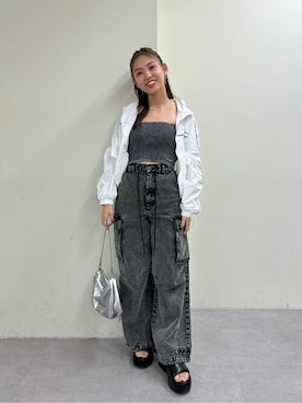 「Chico（チコ）のアイテム（ブルゾン）」を使った、Chicoさん（レディース・154cm）の春コーディネート