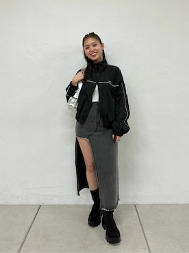「Chico（チコ）のアイテム（ブルゾン）」を使った、Chicoさん（レディース・154cm）の春コーディネート