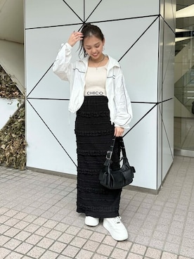 「Chico（チコ）のアイテム（ブルゾン）」を使った、Chicoさん（レディース・154cm）の春コーディネート