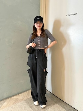 「Chico（チコ）のアイテム（カーディガン/ボレロ）」を使った、Chicoさん（レディース・153cm）の春コーディネート