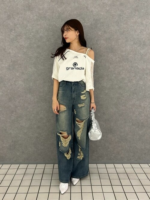 chico デニムパンツ&ワンショルカットソー chico デニムパンツ&ワンショルカットソー