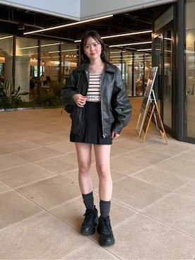 「Chico（チコ）のアイテム（ブルゾン）」を使った、Chicoさん（レディース・157cm）の夏コーディネート