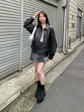 「Chico（チコ）のアイテム（ブルゾン）」を使った、Chicoさん（レディース・156cm）の夏コーディネート