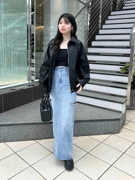 「Chico（チコ）のアイテム（ブルゾン）」を使った、Chicoさん（レディース・153cm）の夏コーディネート