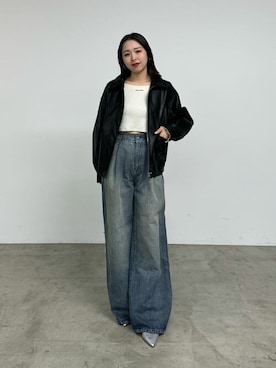 「Chico（チコ）のアイテム（ブルゾン）」を使った、Chicoさん（レディース・162cm）の夏コーディネート