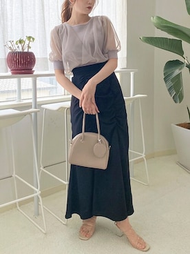 「アイテム（シューズ、パープル系）」を使った、dazzlin SHOP STAFFさん（レディース・157cm）の春コーディネート