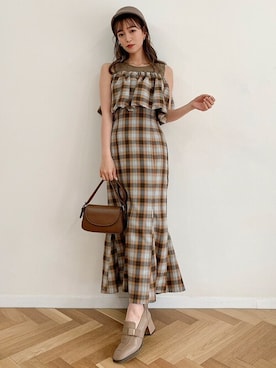 「dazzlin（ダズリン）のアイテム（ローファー）」を使った、dazzlin SHOP STAFFさん（レディース・153cm）の夏コーディネート