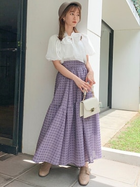「dazzlin（ダズリン）のアイテム（ローファー）」を使った、dazzlin SHOP STAFFさん（レディース・153cm）の夏コーディネート
