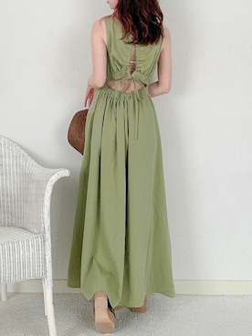 「肌見せ」｜「アイテム（ワンピース/ドレス）」を使った、dazzlin SHOP STAFFさん（レディース・148cm）の夏コーディネート