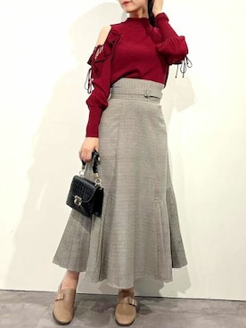 「dazzlin（ダズリン）のアイテム（ローファー）」を使った、dazzlin SHOP STAFFさん（レディース・166cm）の秋コーディネート